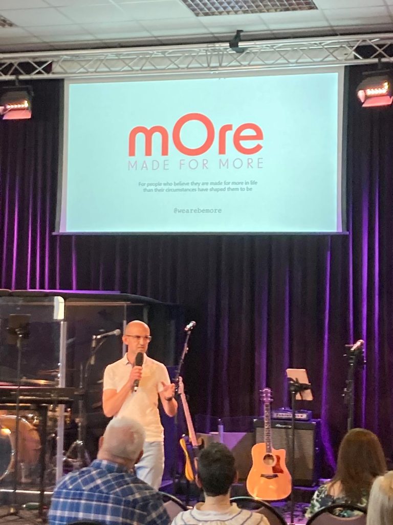 Andrew Orange talking about Be mOre Social Enterprise at Community Church Bishops Stortford